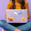 8 pegatinas de caras de criaturas marinas de dibujos animados que cambian de cara, para manualidades DIY en educación infantil, decoración de juguetes, decoración de cuadernos
