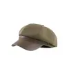 2025 Nuevo Sombrero Octagonal Maillard para Mujer Boina de Color Sólido Sombrero de Pintor Retro Otoño e Invierno Color Café