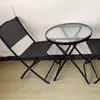 Mesas y Sillas Plegables Modernas Simples Mesa de Entrada para Ocio Mesa para el Hogar Combinación de Mesa y Sillas Set de Tres Piezas Producto Nuevo Fabricante Venta al por Mayor