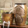 Fuente de Agua Tradicional de Cascada con Agua Circulante, Acuario Ecológico, Maceta de Cerámica para Paisajismo, Paisaje de Jardín, Estanque de Peces