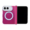 Compatible con carcasa de teléfono iPhone Duo, diseño de bloques de colores, carcasa plegable Apple 18 con eje central y fijación magnética, estilo minimalista