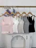 Camiseta sin mangas de color liso con espalda cruzada Versátil Deportiva Copas Fijas Ropa Interior Exterior Patrón de Letras Chaleco sin Mangas 2857