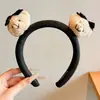 Faixa de cabeça de pelúcia divertida e peculiar para mulheres, com design de desenho animado, textura fofa e estilo de coroa alta, perfeita para lavar o rosto e adicionar um toque de sofisticação aos seus acessórios de cabelo.