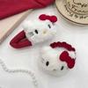 Lindo gatito de peluche dulce Ankora lazo rojo horquilla chica flequillo dibujos animados BB accesorios para el cabello