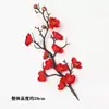 Flor de Ciruelo Simulada Individual Rama de Árbol de Flor de Ciruelo Falsa Decoración Flor de Plástico Decoración de Rama de Árbol de Año Nuevo Flor Falsa Roja Flor de Seda