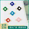 Joyería coreana, accesorios de aleación para hacer uno mismo, collar de gota de aceite de ojo de diablo, pulsera, accesorios colgantes dobles, venta al por mayor transfronteriza