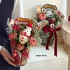 Shangjin Maleta Redonda de Natal Nova Vaso para Arranjo de Flores de Buquê de Véspera de Natal Caixa de Embalagem de Presente Criativa DIY
