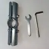 Conectores de tubería de acero inoxidable de 25 mm, sujetadores, abrazaderas, accesorios para tendedero de tubería galvanizada, uniones de tubería redonda, conectores de dos y tres vías