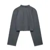 Venta al por mayor transfronteriza 2026 Moda casual europea y americana conjunto de top de manga larga esponjoso con cuello alto + pantalones largos para mujer A67764/65