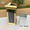 Papelera de acero inoxidable creativa para exteriores, con tapa abatible, de gran capacidad, forma cuadrada, grado comercial