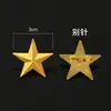 Tornillo de Grado Metálico Estrella Empleado Insignia Decorativa de Estrella de Cinco Puntas Insignia de Cinco Puntas Insignia de Solapa de Gorra Pecho