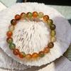 Pulsera de Ágata Pavo Real Natural de 8 mm Ágata Colorida Pulsera de Cuentas Redondas Pulsera de Ágata de los Sueños para Mujer Bienestar en Vivo al por Mayor