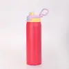Nova Caneca Térmica Estilosa de Aço Inoxidável 304 de Alta Capacidade com Alça e Tampa Flip, Caneca Portátil para Uso Externo com Canudo Atacado