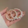 Brincos de Pérola Branca Extra Grandes, Moda Francesa, Estilo de Luxo, Brincos Elegantes, Design Exagerado Retrô, Nova Joia para Orelha