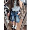 Shorts de Mezclilla de Cinco Puntos Estilo Chica Caliente Retro para Mujer, Nuevo Estilo de Verano, Pantalones Anchos Rectos Sueltos