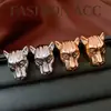 Pendientes de Cabeza de Leopardo de Aguja de Plata Transfronterizos Europeos y Americanos, Diseño de Nicho, Pendientes Únicos y Exagerados, Accesorios de Oreja Ligeros de Lujo de Moda y Tendencia