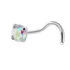 Piercing de Nariz Estrela de Cinco Pontas em Aço Inoxidável, Piercing de Nariz com Barra Única de Zircônia, Piercing de Nariz Personalizado, Barra Reta, Barra Curva, Piercing de Nariz em S, Atacado de Fábrica