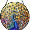 Decoração Suspensa Vitral Pena de Pavão 20cm Decoração Transparente para Janela Apanhador de Sol Decoração de Casa Ornamento Suspenso