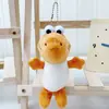 Lindo Bufanda Azul Marino Pato Peluche Colgante Llavero Decoración para Bolso de Pareja Muñeca Juguete Pequeño Juguete de Peluche