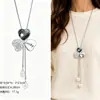 Cadena para Suéter de Collar Largo Geométrico, Accesorio de Lujo de Alta Gama, Versátil y de Moda, Colgante de Perla para Otoño e Invierno