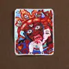 Thangka Pintado a Mano de Cinabrio de Arena Gruesa Personalizado Corazón Ocho Santos Patronos Laminadora Carnero Pasado y Presente Mahakala