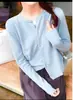 Novo Cardigã Tricot Cinza Feminino Outono Peça Externa Design Sense Suéter Casaco Outono Inicial Manga Longa Fina para Mulheres