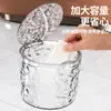 Lixeira de Mesa com Fechamento por Pressão Caixa de Armazenamento à Prova de Poeira para Cozinha com Tampa Lixeira Transparente Caixa para Lixo com Controle Remoto
