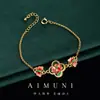 Nuevo Estilo Chino Retro Exquisito Colorido Pulsera de Mariposa con Goteo de Aceite Lujo Ligero Gama Alta Moda Versátil Nicho Temperamento Joyería