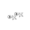Aretes de Plata Esterlina S925 con Diamante de Cuatro Garras, Diamante Cuadrado, Cierre de Tornillo, sin Tapón para los Oídos, Estilo Japonés-Coreano, Chapado en Oro, Lujo Ligero, Estilo ins para Mujer