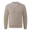 Novo estilo de duas peças masculino para outono e inverno, suéter gola redonda grossa, malha quente, peça básica moderna para adolescentes
