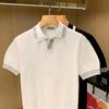 Camisa Polo Masculina 2024 Verão Tendência Marca Moda Slim Fit Cor Sólida Gola Yilite Tricô Seda Gelada Manga Curta com Efeito Refrescante