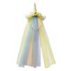 Diadema de malla de unicornio arcoíris Princesa con flecos degradados de encaje Accesorios para el cabello de niña Diadema de flores Tocados con velo