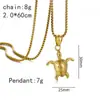 Colar de Tartaruga Mais Vendido na Amazon Cross-Border, Pingente de Tartaruga Fofo, Corrente de Aço Inoxidável Dourado 18K, Joias Estilo Europeu e Americano