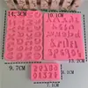 Nuevo molde de silicona alfanumérico en inglés, herramientas de decoración de pasteles de azúcar, molde para pasteles con pegamento de gotas de yeso para hornear más