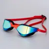 Gafas de Natación Profesionales de Carreras de Marco Pequeño de Alta Calidad para Adultos, Gafas de Natación Electroplateadas Antivaho de Alta Definición para Competición y Entrenamiento, Personalizables