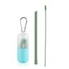 Juego de cápsulas selladas con pajita de silicona de grado alimenticio, lavables, resistentes al frío y al calor, plegables, para suministro transfronterizo