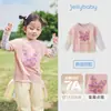[7A Antibacteriana] Camiseta de Manga Longa para Meninas Moda Outono Bebê Falso Duas Peças Camiseta Básica Infantil Outono 8 Roupas Infantis