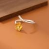 Anillo abierto de moda clásica flor de bauhinia pequeño fresco personalidad para mujer
