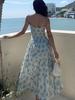 Verano 2026 Nuevo Estilo Europeo y Americano Dulce Sin Tirantes Ajustado Elegante Vestido de Princesa Vestido Camisola Floral para Mujer Venta al por Mayor