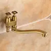 Torneira de Parede de Cobre Estilo Antigo Transfronteiriça, Abertura Rápida de 1/2 Polegada, Água Fria Única, Dobrável, para Uso na Cozinha e ao Ar Livre