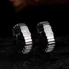 Novos Brincos de Metal Pesado Meio Curvos Totalmente Cravejados Estilo Minimalista de Hong Kong da Weidini, Acessórios de Orelha Modernos, de Alta Qualidade, Versáteis e Elegantes