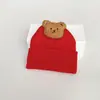 Gorro de Bebé Invierno Lindo Súper Lindo Rojo Año Nuevo Gorro Tejido Infantil Protección para Orejas Cálida Versátil Gorro de Lana