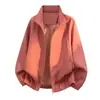 26181 Chaqueta: Comercio transfronterizo, combinación de colores dopamina, chaqueta de otoño nueva, chaqueta retro americana para exteriores y para ir al trabajo, a prueba de salpicaduras