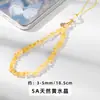 Jingdong Joyería Citrino Natural en Grava Cadena para Teléfono Móvil Colgante Cuerda para Muñeca Colgante Antiperdida Llavero Lanyard para Bolso