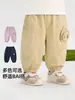 Ropa infantil Kaka Panda, pantalones tejidos para niños, pantalones casuales para niños, ropa de otoño para niñas, pantalones largos de algodón puro para bebé, estilo moderno