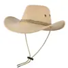 Chapéu de Cowboy Retro Europeu e Americano Cavaleiro Ocidental Camurça Chapéu Masculino Proteção Solar Chapéu Jazz Proteção Solar de Verão Aba Larga