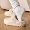 Chinelos de algodão impermeáveis para mulheres, novo 2026 outono e inverno, para interior, antiderrapantes, com sola grossa, quentinhos, de pelúcia e algodão para mulheres