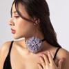Joyería Transfronteriza Europea y Americana Retro Choker Pull Flor de Tela Collar Simple Cera Línea Cinta Borla Collar