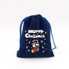 Fornecimento Direto Transfronteiriço Saco de Presente de Doce de Natal de Veludo Azul Pacote de Lanches Saco de Armazenamento Embalagem de Presente de Maçã de Natal
