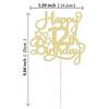 Cartão de inserção para bolo de aniversário de um ano multicolorido com glitter para comemorar um ano de aniversário, decoração para festa de aniversário